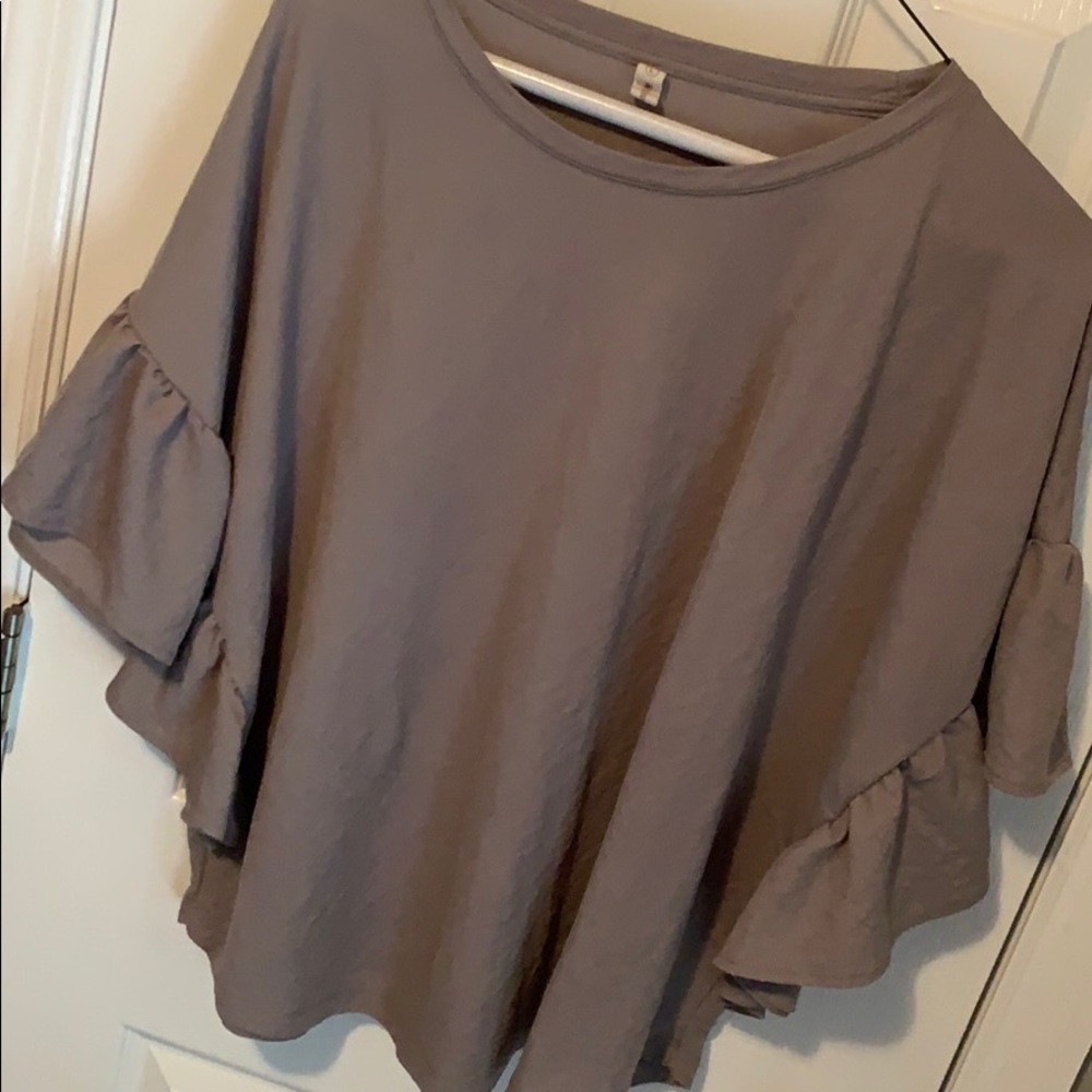 Poncho Ruffle Sleeve Tee Shirt